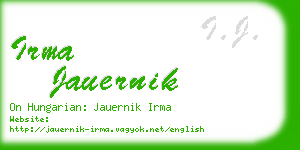 irma jauernik business card